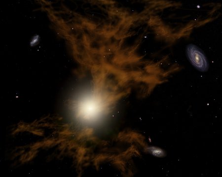 Сверхмассивные черные дыры могут подавлять звездообразование